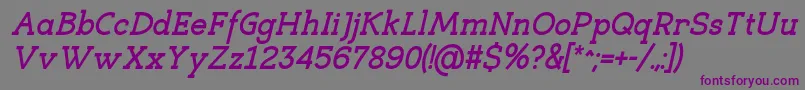 EligibleBoldItalic-fontti – violetit fontit harmaalla taustalla