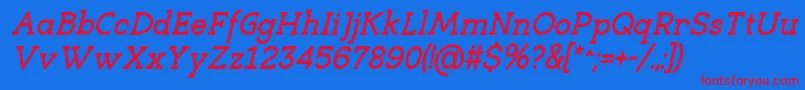 EligibleBoldItalic Font – Red Fonts on Blue Background