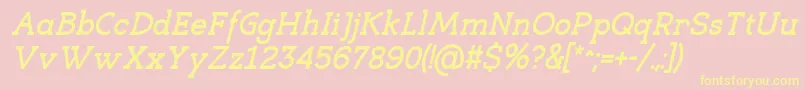 EligibleBoldItalic Font – Yellow Fonts on Pink Background