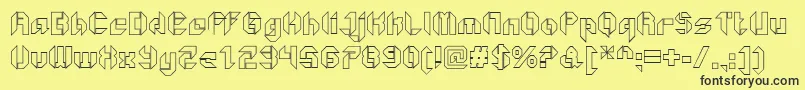 GetaroboOpenoutline Font – Black Fonts on Yellow Background