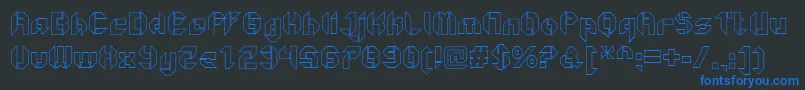 GetaroboOpenoutline Font – Blue Fonts on Black Background