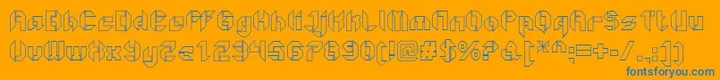 GetaroboOpenoutline Font – Blue Fonts on Orange Background