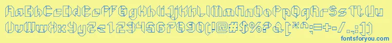 GetaroboOpenoutline Font – Blue Fonts on Yellow Background