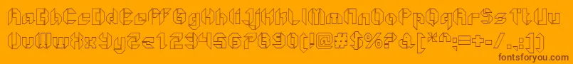 GetaroboOpenoutline Font – Brown Fonts on Orange Background