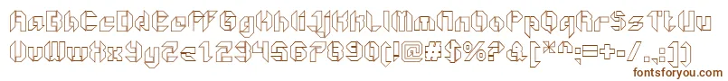 GetaroboOpenoutline-fontti – ruskeat fontit valkoisella taustalla