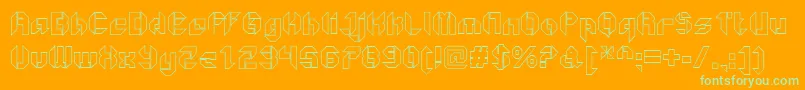 GetaroboOpenoutline Font – Green Fonts on Orange Background