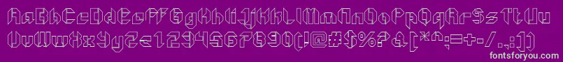 GetaroboOpenoutline Font – Green Fonts on Purple Background