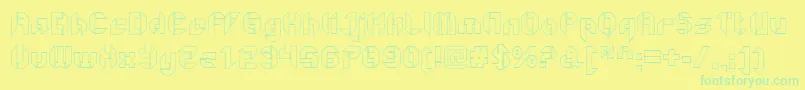 GetaroboOpenoutline Font – Green Fonts on Yellow Background