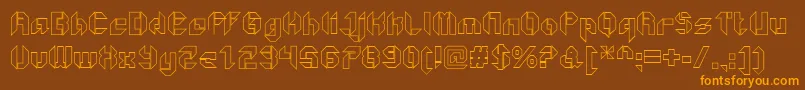 GetaroboOpenoutline Font – Orange Fonts on Brown Background