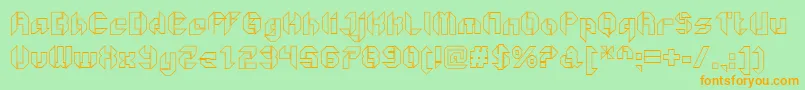 GetaroboOpenoutline Font – Orange Fonts on Green Background