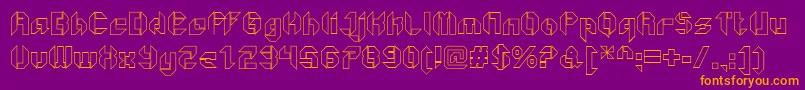 GetaroboOpenoutline Font – Orange Fonts on Purple Background