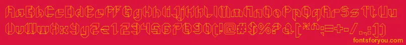 GetaroboOpenoutline Font – Orange Fonts on Red Background