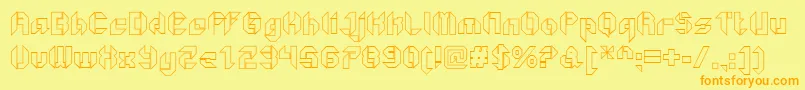 GetaroboOpenoutline Font – Orange Fonts on Yellow Background