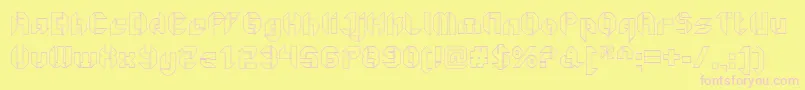 GetaroboOpenoutline-fontti – vaaleanpunaiset fontit keltaisella taustalla