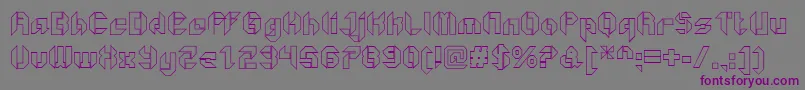 GetaroboOpenoutline-fontti – violetit fontit harmaalla taustalla