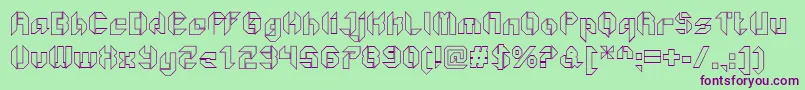 GetaroboOpenoutline Font – Purple Fonts on Green Background