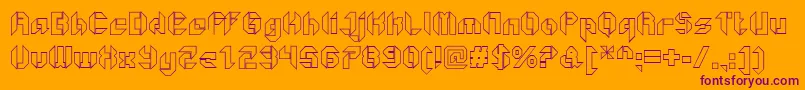 GetaroboOpenoutline-fontti – violetit fontit oranssilla taustalla