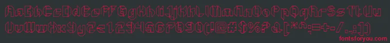 GetaroboOpenoutline Font – Red Fonts on Black Background