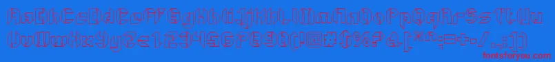 GetaroboOpenoutline-Schriftart – Rote Schriften auf blauem Hintergrund