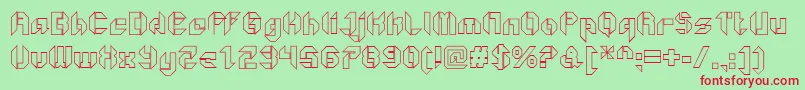 GetaroboOpenoutline Font – Red Fonts on Green Background