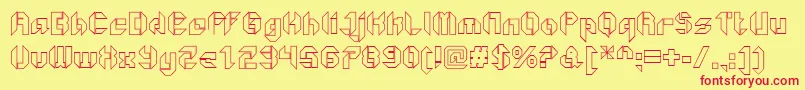 GetaroboOpenoutline Font – Red Fonts on Yellow Background