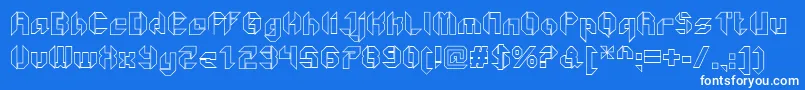 GetaroboOpenoutline Font – White Fonts on Blue Background