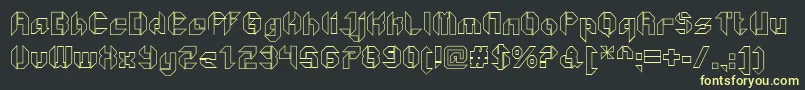 GetaroboOpenoutline Font – Yellow Fonts on Black Background