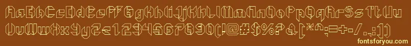 GetaroboOpenoutline Font – Yellow Fonts on Brown Background