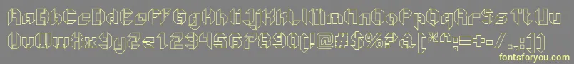 GetaroboOpenoutline-fontti – keltaiset fontit harmaalla taustalla