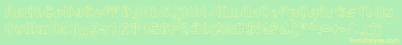 GetaroboOpenoutline Font – Yellow Fonts on Green Background