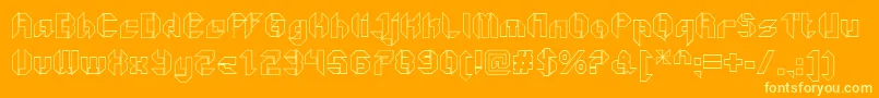 GetaroboOpenoutline Font – Yellow Fonts on Orange Background