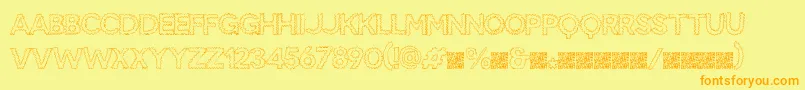 Fonte Snakebite – fontes laranjas em um fundo amarelo