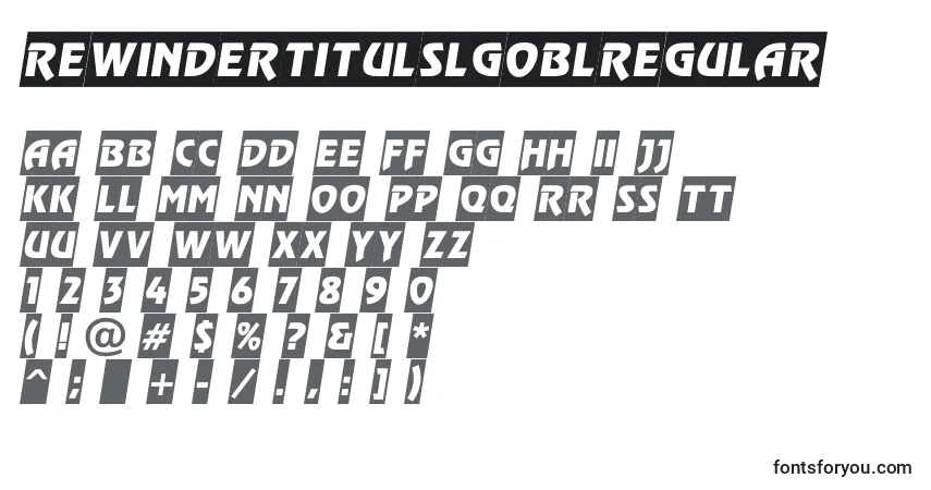 Police RewindertitulslgoblRegular - Alphabet, Chiffres, Caractères Spéciaux