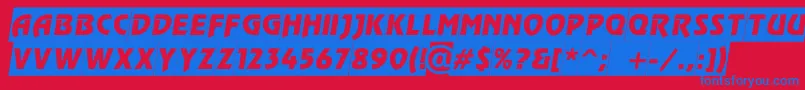 RewindertitulslgoblRegular Font – Blue Fonts on Red Background