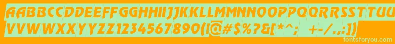 Шрифт RewindertitulslgoblRegular – зелёные шрифты на оранжевом фоне