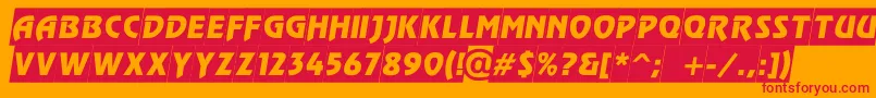 RewindertitulslgoblRegular Font – Red Fonts on Orange Background