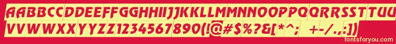 RewindertitulslgoblRegular Font – Yellow Fonts on Red Background