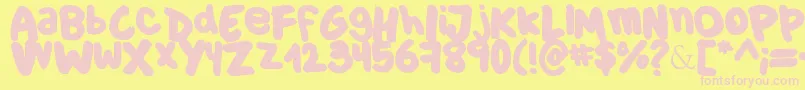 Culia1-Schriftart – Rosa Schriften auf gelbem Hintergrund
