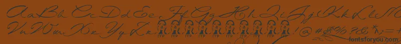 Więcej informacji o czcionce LaSonnambulaDemoFfp Czcionka LaSonnambulaDemoFfp – czarne czcionki na brązowym tle