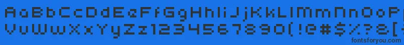 Kroeger0554-fontti – mustat fontit sinisellä taustalla