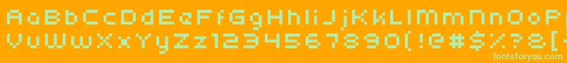 Czcionka Kroeger0554 – zielone czcionki na pomarańczowym tle