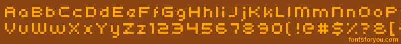 Kroeger0554-Schriftart – Orangefarbene Schriften auf braunem Hintergrund