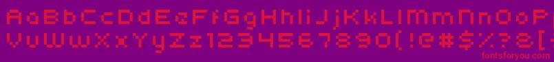 Kroeger0554-Schriftart – Rote Schriften auf violettem Hintergrund