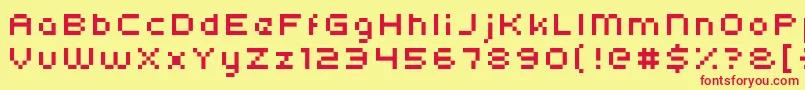 フォントKroeger0554 – 赤い文字の黄色い背景