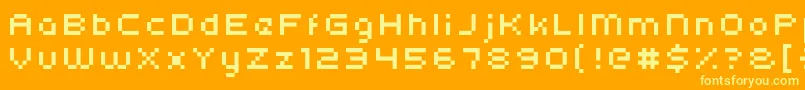 フォントKroeger0554 – オレンジの背景に黄色の文字