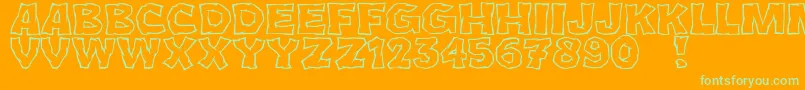 JmhCromIi Font – Green Fonts on Orange Background