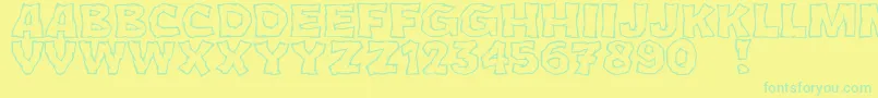 JmhCromIi Font – Green Fonts on Yellow Background