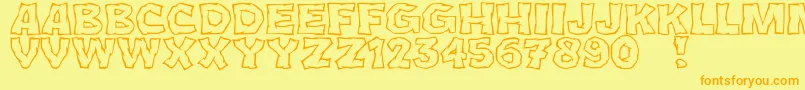 JmhCromIi Font – Orange Fonts on Yellow Background