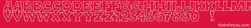 JmhCromIi Font – Pink Fonts on Red Background