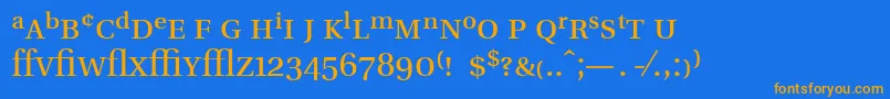 UtopiaExpertRegular Font – Orange Fonts on Blue Background
